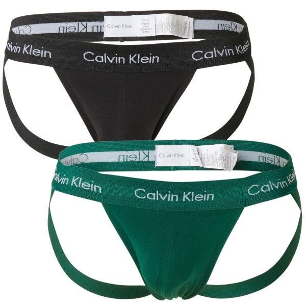 Calvin Klein 2-pakning Cotton Stretch Jockstrap - Black/Green