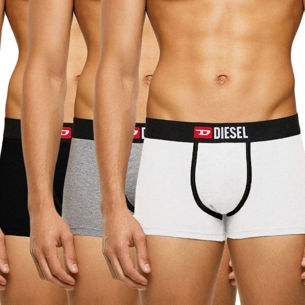 Diesel 3-pakning All Timers Damien Cotton Stretch Trunks - White/Grey