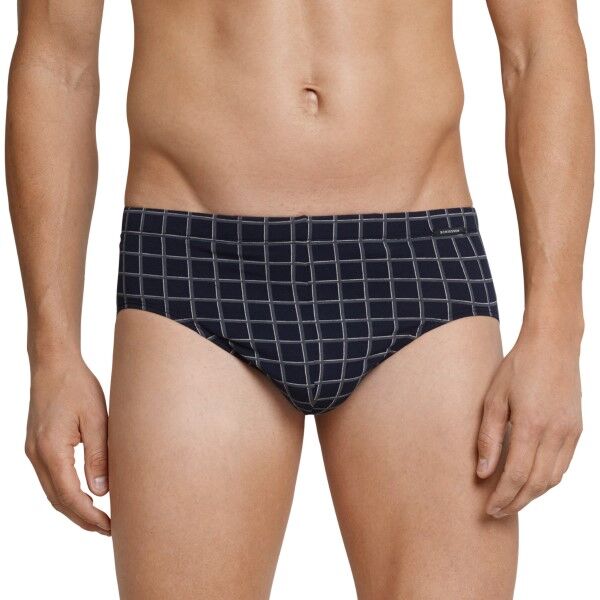 Schiesser Day and Night Check Mini Brief - Darkblue