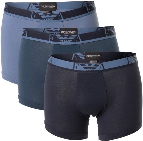 Emporio Armani 3-pakning Monogram Cotton Boxers - Blue