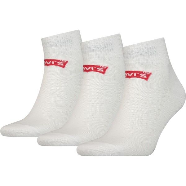 Levis 3-pakning Base Mid Cut Sock - White