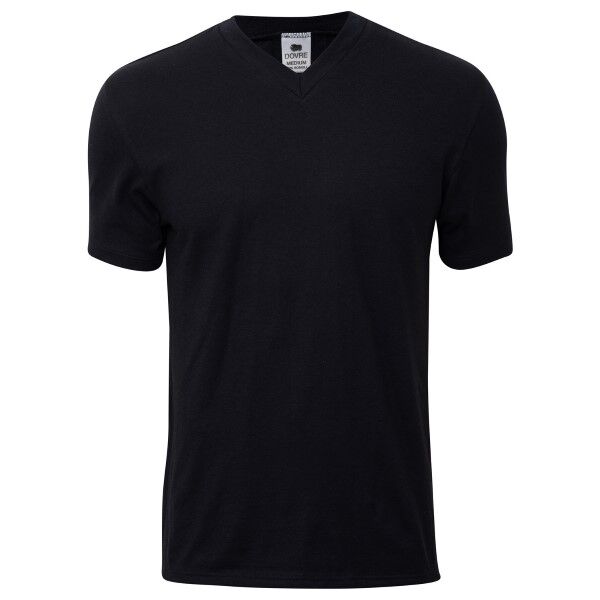 Dovre Single Jersey  V-neck T-Shirt - Black
