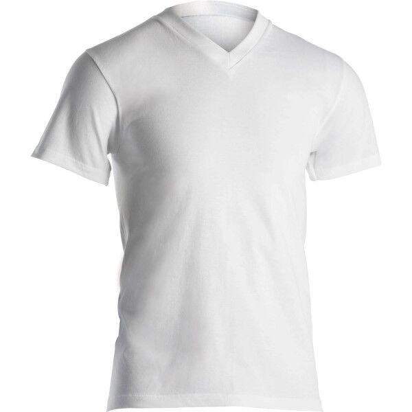 Dovre Single Jersey  V-neck T-Shirt - White