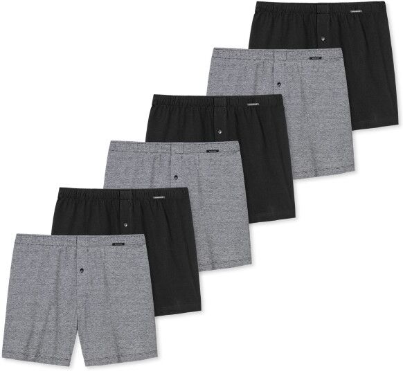 Schiesser 6-pakning Essentials Cotton Boxer Shorts - Grey * Kampanje *