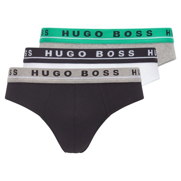 Hugo Boss BOSS Cotton Stretch Classic Briefs 3-pakning - White/Grey
