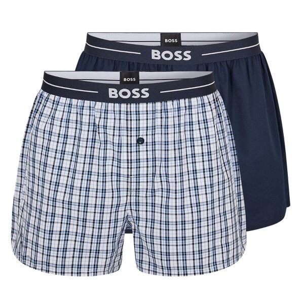 Hugo Boss BOSS Woven Boxer Shorts With Fly 2-pakning - Darkblue