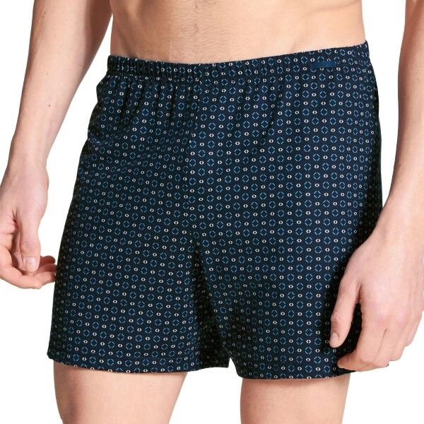 Calida Prints Cotton Boxer Shorts - Darkblue