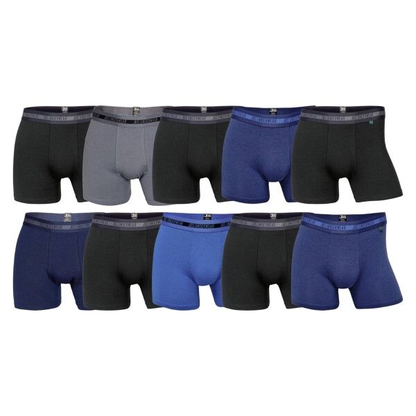 JBS 10-pakning Bamboo Boxer Tights - Black/Blue