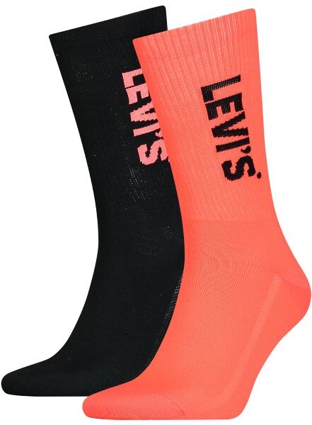 Levis 2-pakning Sport Regular Rib Sock - Black/Red