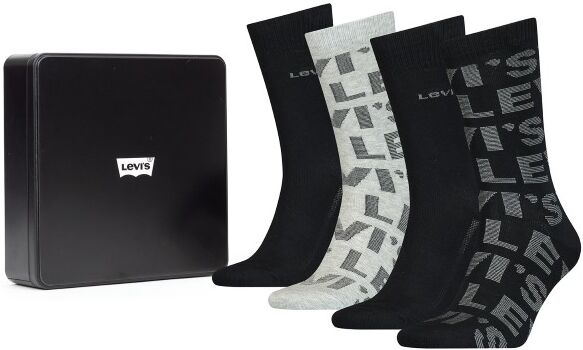 Levis 4-pakning Logo Regular Giftbox Socks - Black/Grey