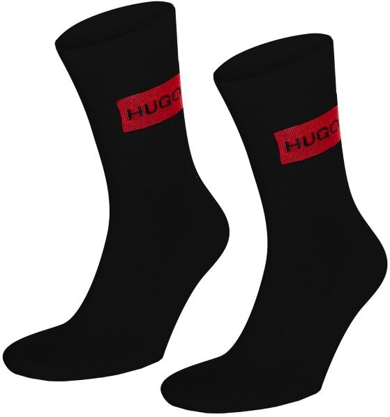 HUGO 2-pakning Label Rib Socks - Black