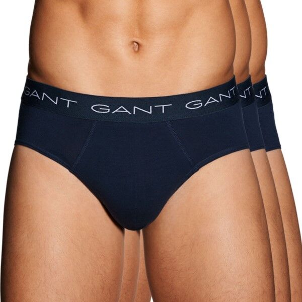 Gant 3-pakning Cotton Stretch Briefs - Navy-2