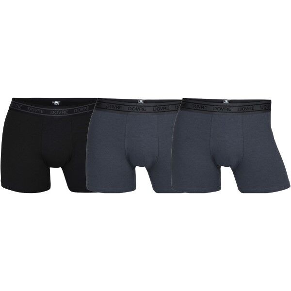 Dovre 3-pakning Bamboo Boxer Tights - Black/Grey