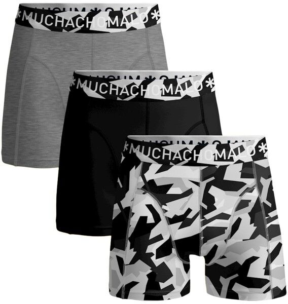 Muchachomalo 3-pakning Cotton Stretch Duche Boxer - Black/Grey