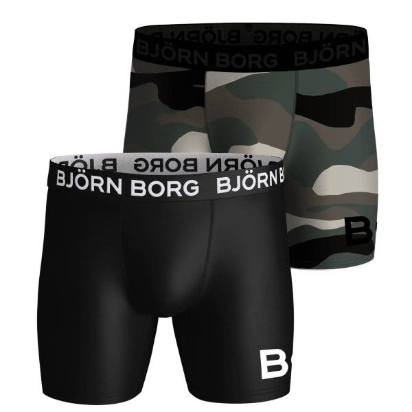 Björn Borg 2-pakning Performance Shorts 2112 - Green Pattern