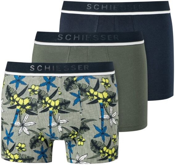 Schiesser 3-pakning 95-5 Organic Cotton Rio Boxer - Green Pattern