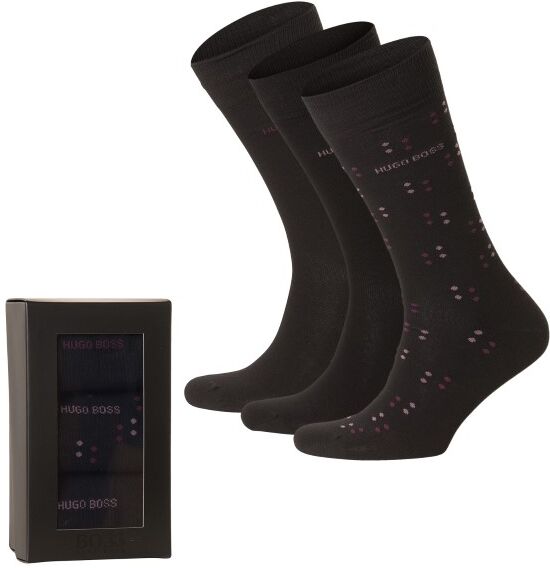 Hugo Boss BOSS Logo Gift Box Sock 3-pakning - Black pattern-2