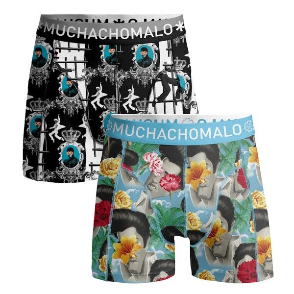 Muchachomalo 2-pakning Cotton Stretch Elvis the King of Rock - Black/Blue