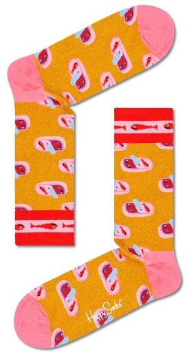 Happy Socks Sardines In A Tin Sock - Yellow Pattern