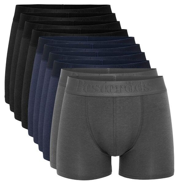 Resteröds 10-pakning Bamboo Boxer Brief - Grey/Blue