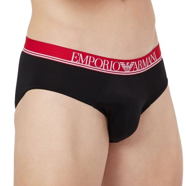 Emporio Armani Mesh Microfiber Brief - Black