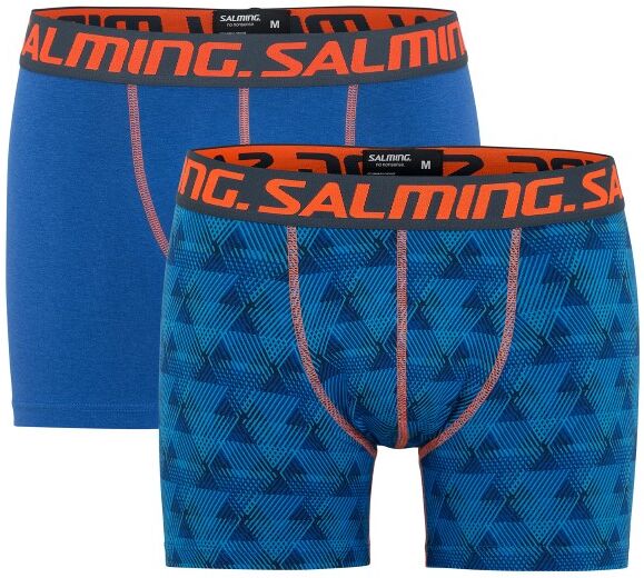 Salming 2-pakning Performance Rule Long Boxer - Blue Pattern