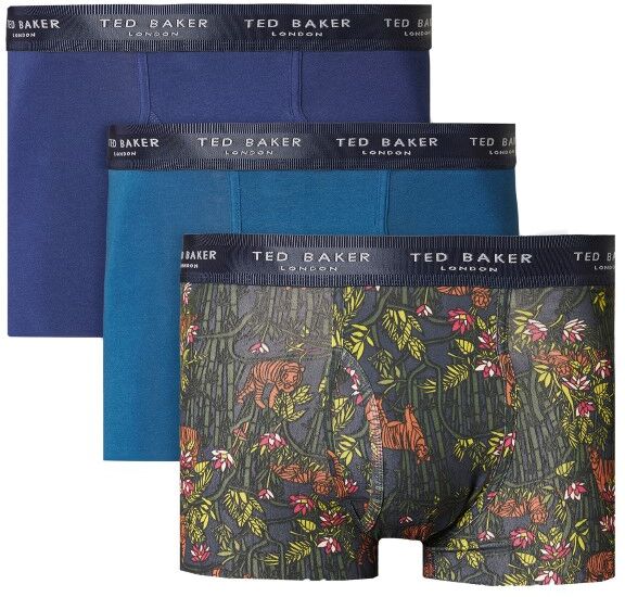 Ted Baker 3-pakning Realasting Cotton Trunks - Blue