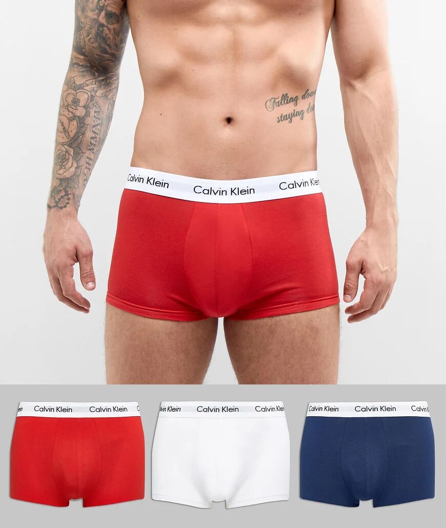 Calvin Klein low rise trunks 3 pack in cotton stretch-Multi  Multi