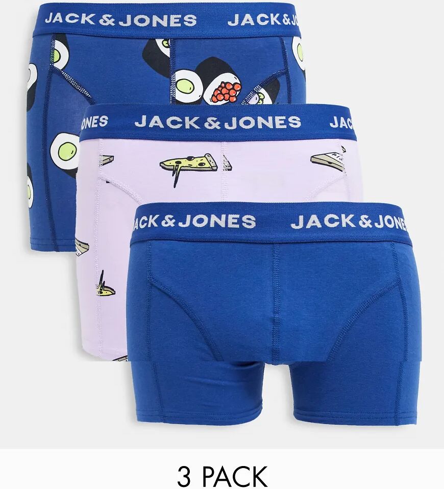 Jack & Jones 3 pack trunks with sushi print in multi  Multi