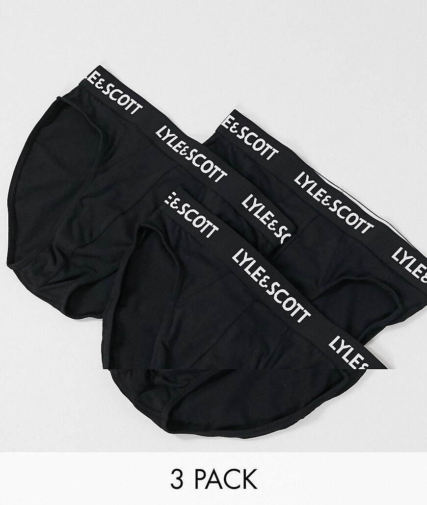 Lyle & Scott Bodywear 3 pack briefs in black  Black