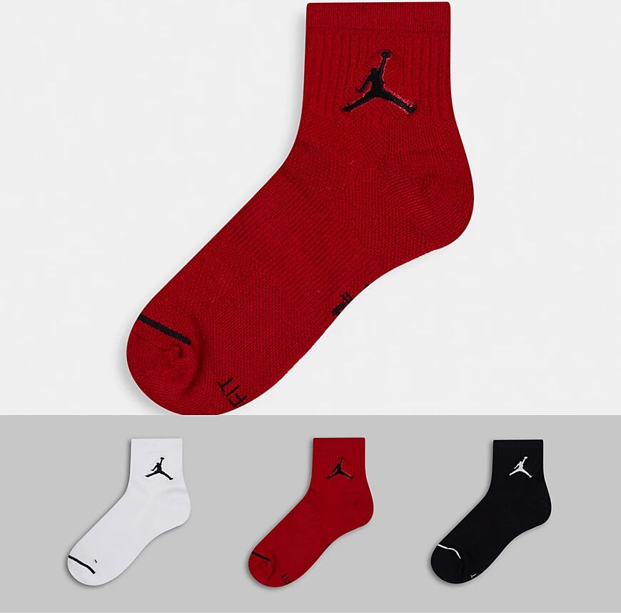 Jordan Nike Jordan Jumpman logo 3 pack quarter socks-Multi  Multi