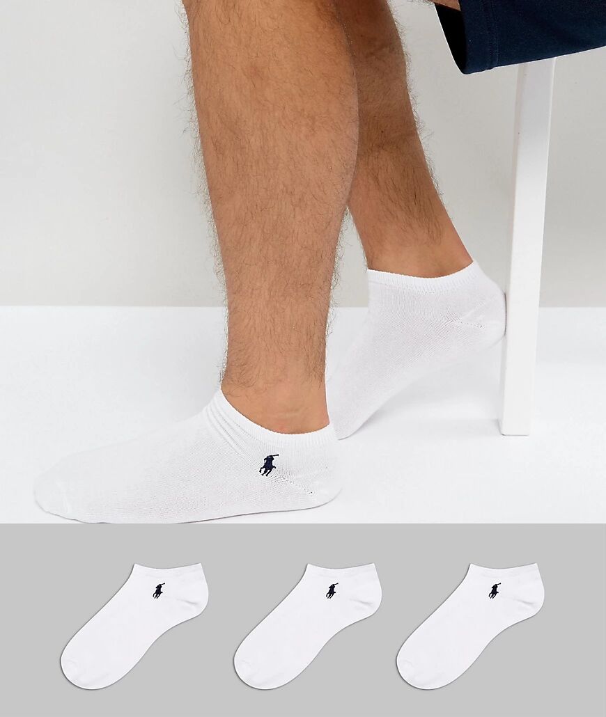 Polo Ralph Lauren 3 pack trainer socks in white  White