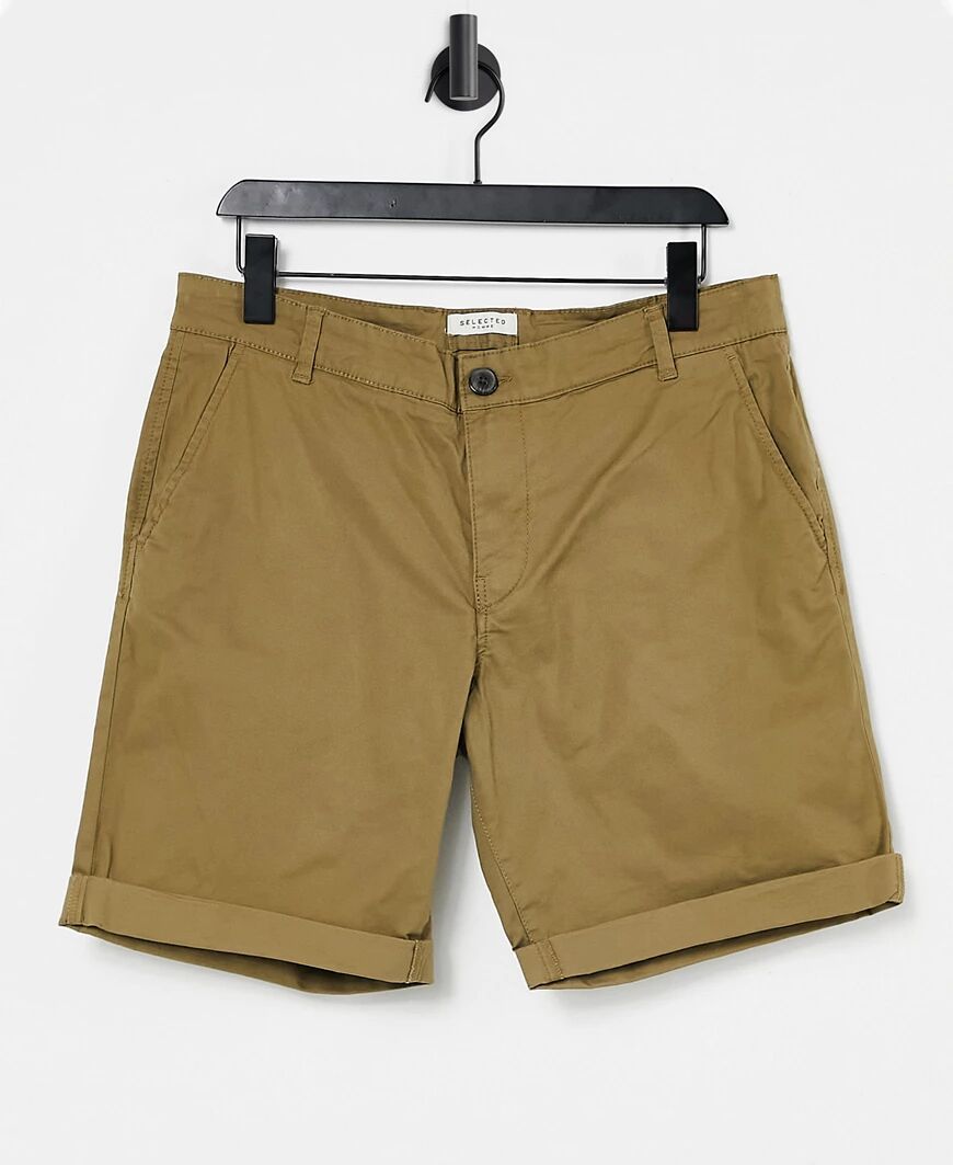 Selected Homme chino short in camel-Brown  Brown