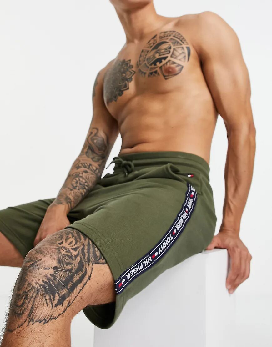 Tommy Hilfiger lounge short with logo taping in green  Green