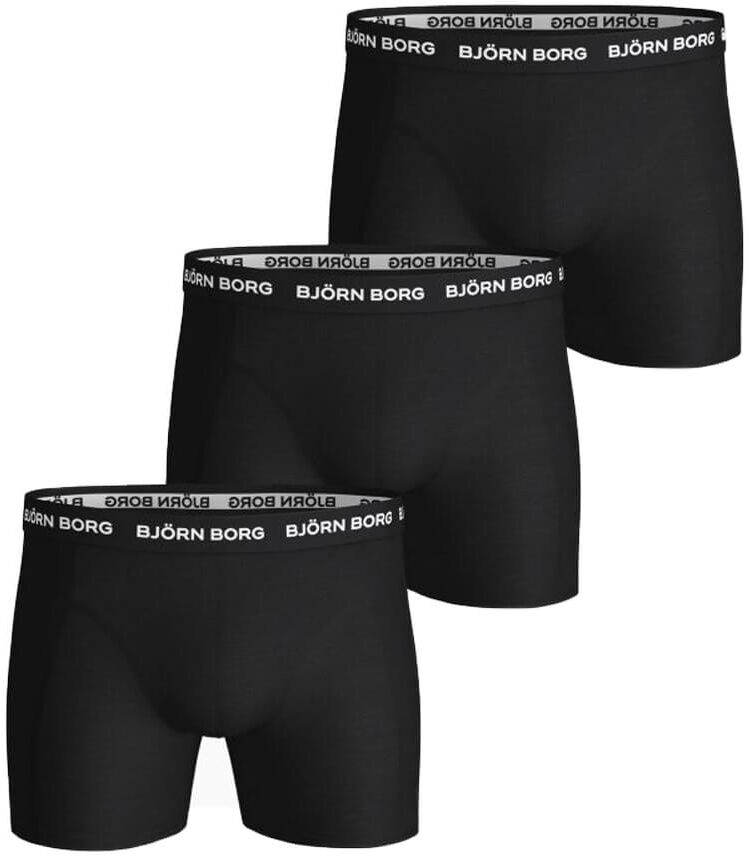 Björn Borg Essential 3-pack Cotton Strech Shorts Black - Size S