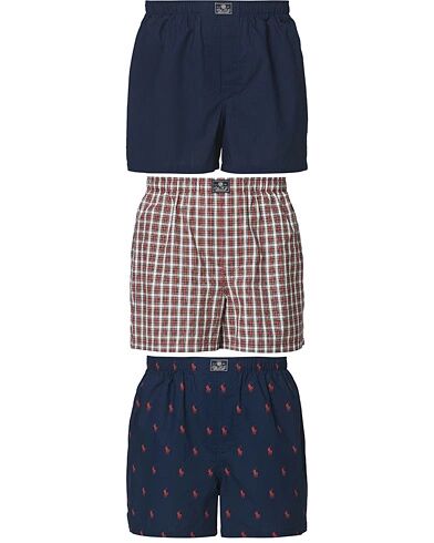 Polo Ralph Lauren 3-Pack Woven Boxer Navy/Plaid/Pony