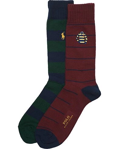 Polo Ralph Lauren 2-Pack Embroidered Rugby Shirt Socks Wine
