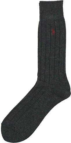 Polo Ralph Lauren Lambswool Ribbed Socks Charcoal