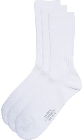 Amanda Christensen 3-Pack True Cotton Ribbed Socks White