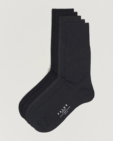Falke 5-Pack Airport Socks Black/Dark Navy/Anthracite Melange