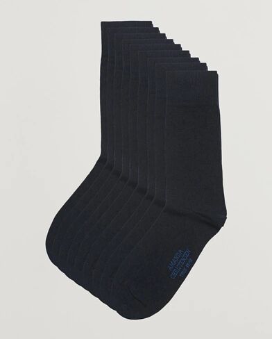 Amanda Christensen 9-Pack True Cotton Socks Dark Navy