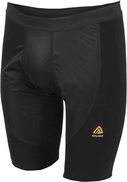 Aclima WarmWool Long Shorts m/Windstop, M's, Jet Black  L