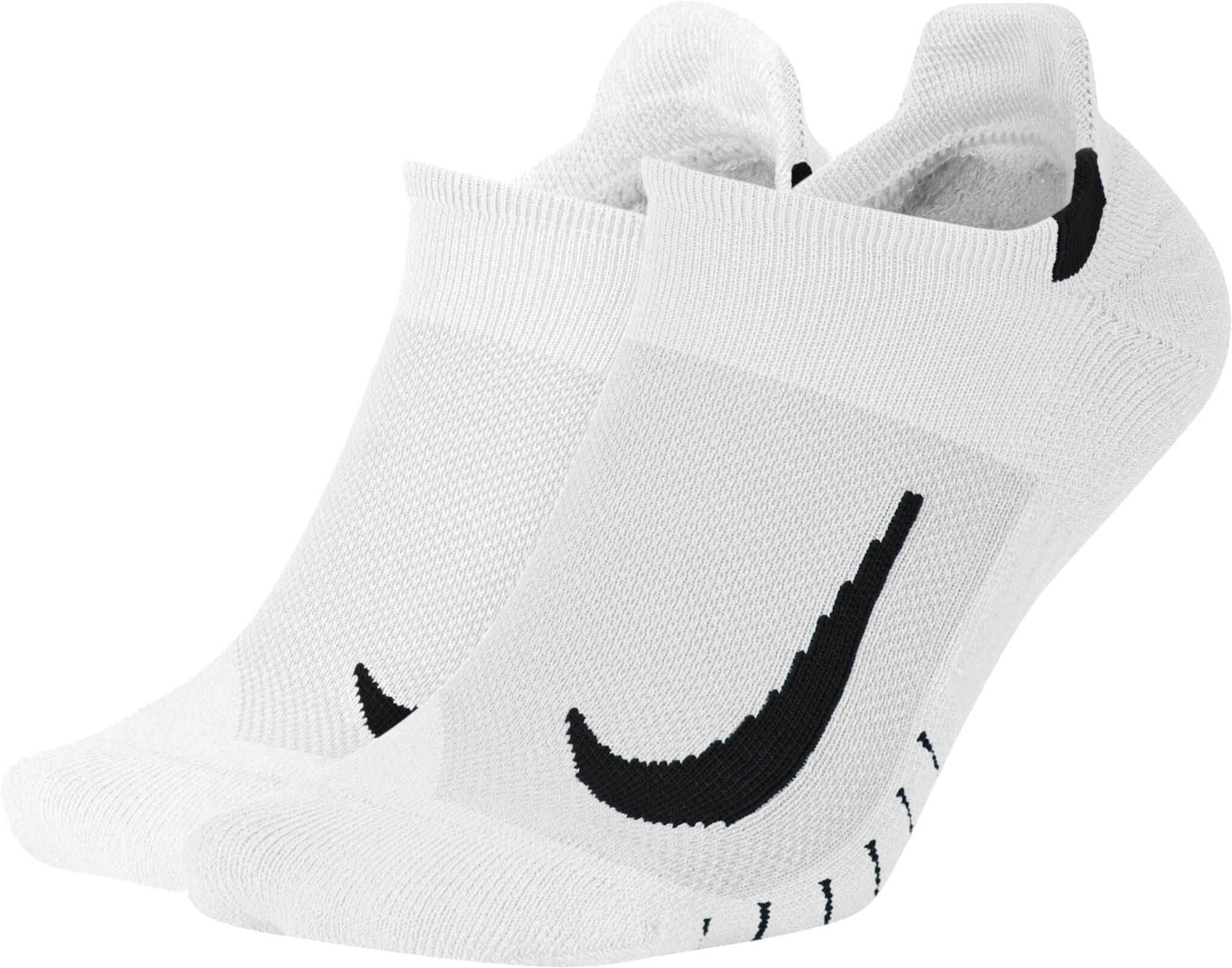 Nike Multiplier No-Show Sock 2P, sokker unisex L WHITE/BLACK