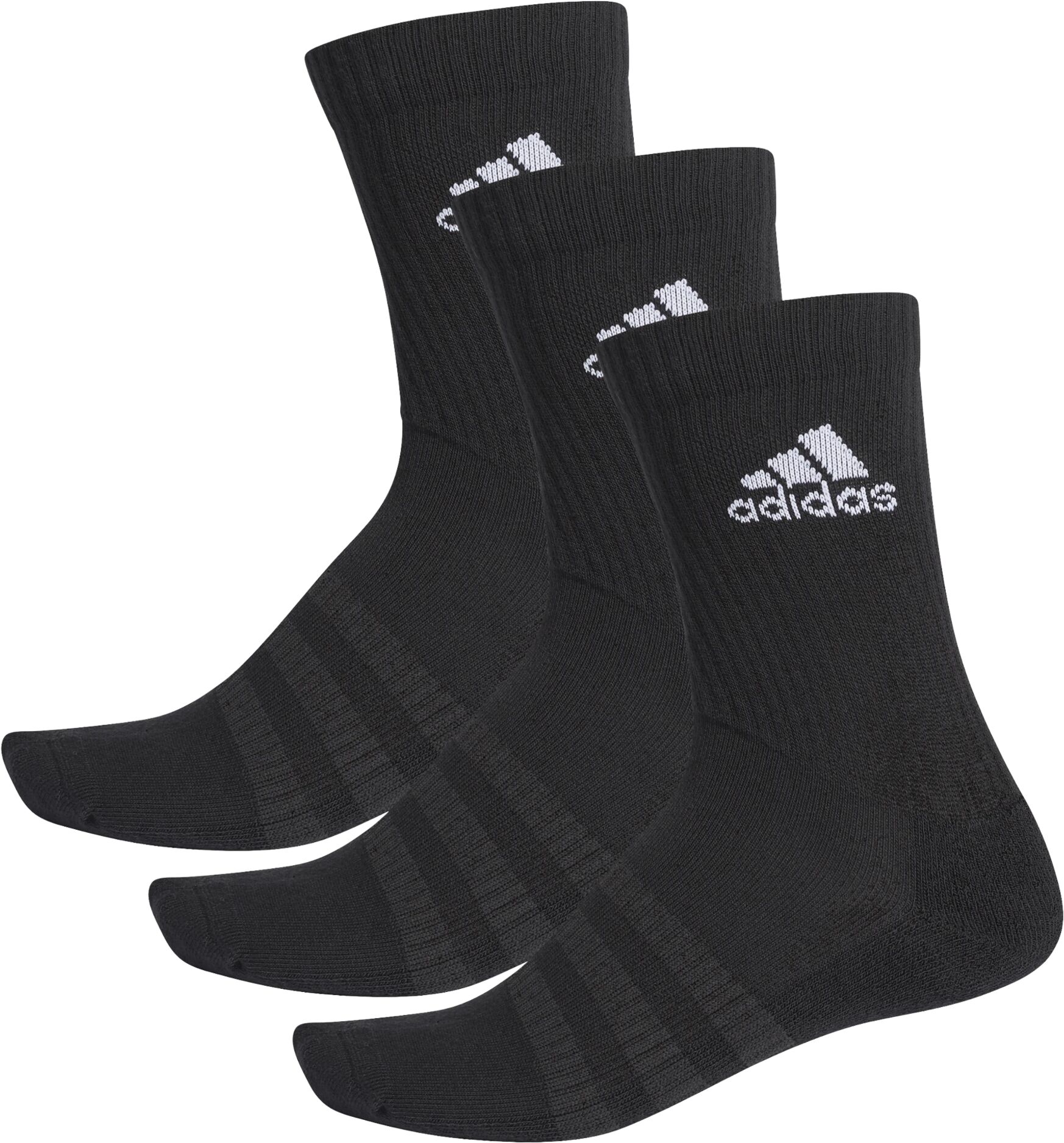 adidas Cush Crew 3 PK, sokker unisex M BLACK/BLACK/WHITE