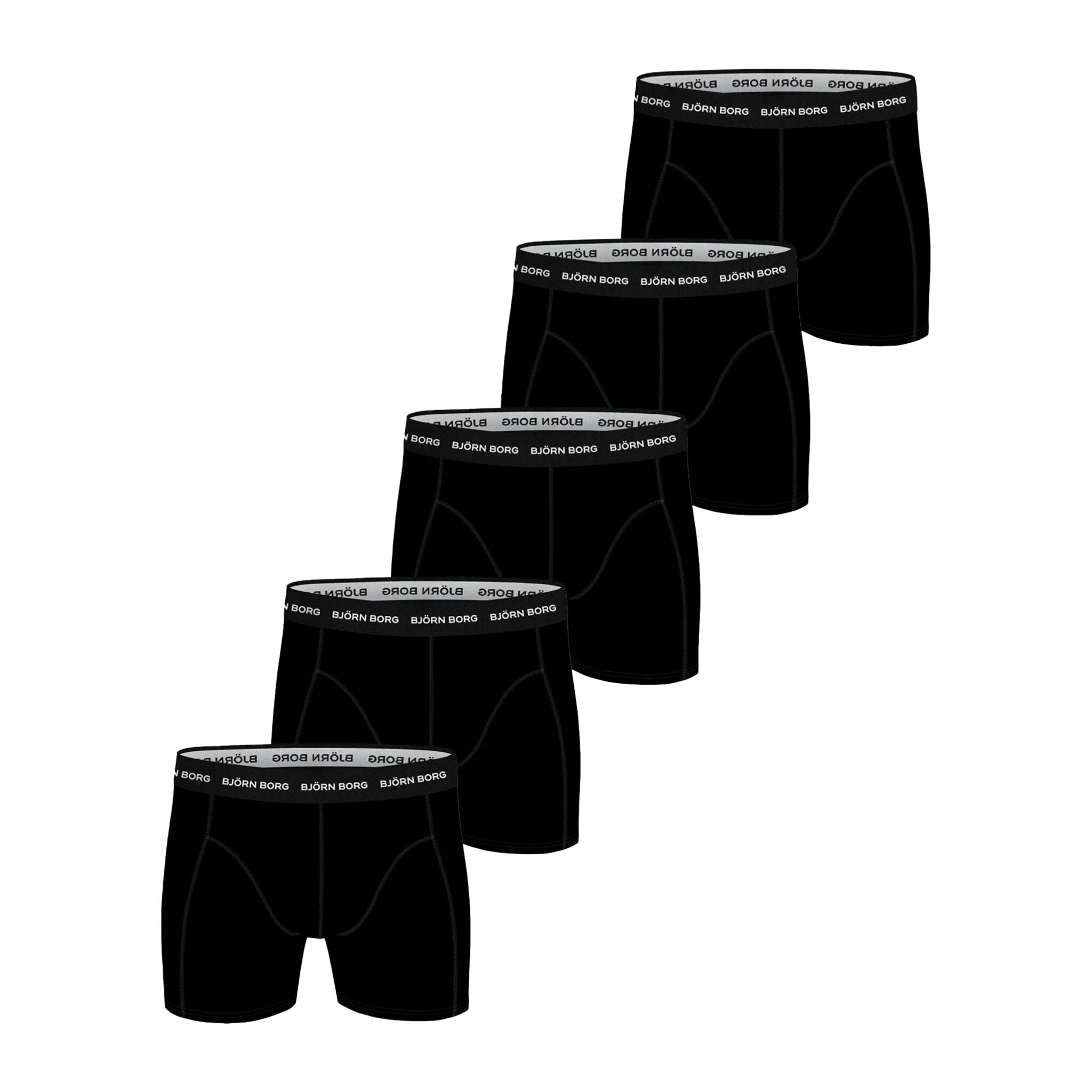 Björn Borg Solid Sammy Shorts, boxer herre, 5pk M Multipack 1