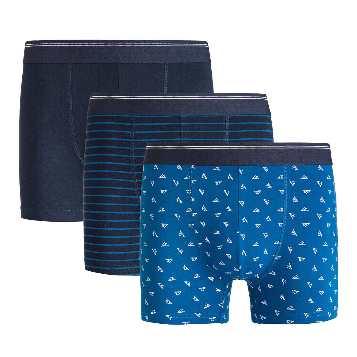 La Redoute Collections Lote de 3 boxers, em algodão biológico   Marinho