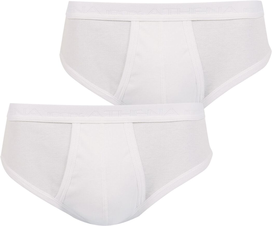 Athena Lote de 2 slips, em algodão biológico   branco