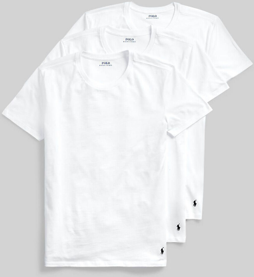 Polo Ralph Lauren Lote de 3 t-shirts com gola redonda   branco + branco + branco