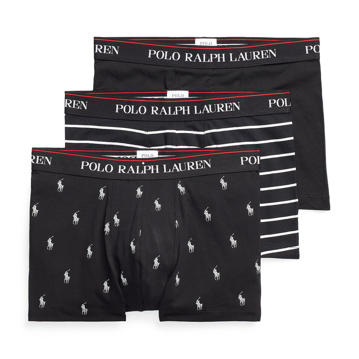 Polo Ralph Lauren Lote de 3 boxers   Laranja + Marinho + Azul