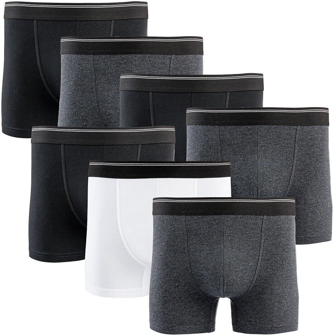 La Redoute Collections Lote de 7 boxers em algodão bio   preto/cinzento/branco